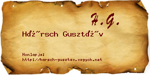 Hársch Gusztáv névjegykártya